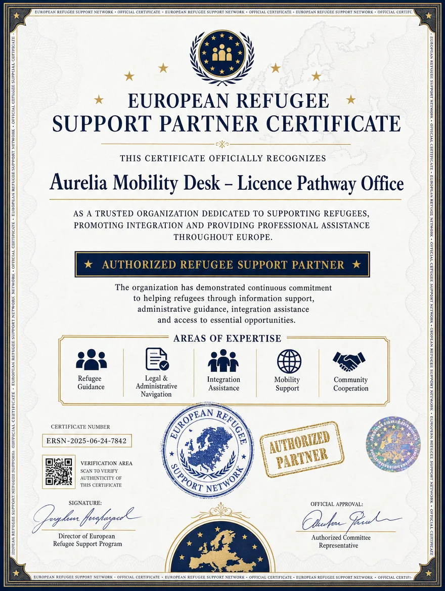 Certificate of appreciation received by Aurelia Mobility Desk